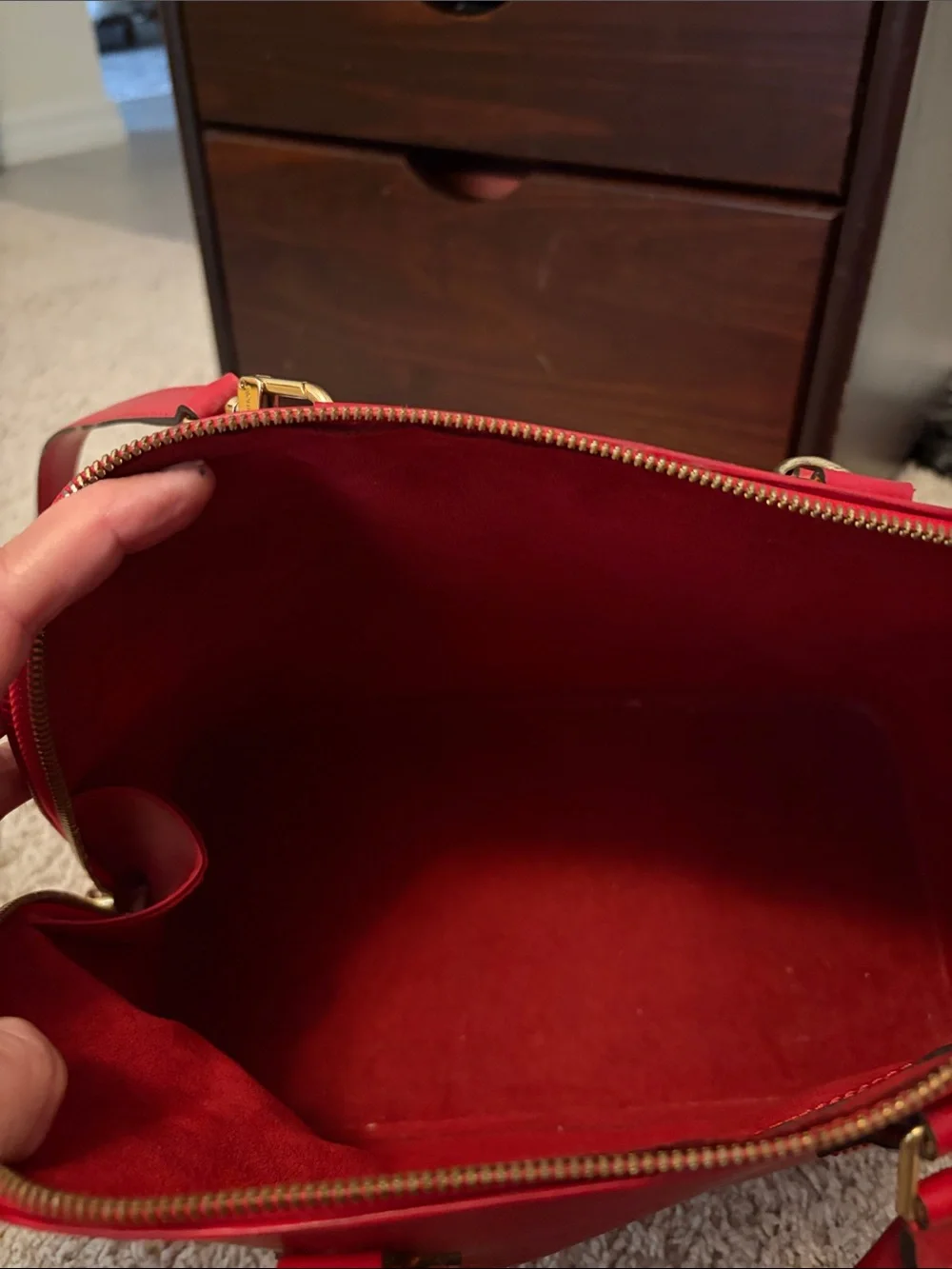 Louis Vuitton Vintage Alma Epi Leather Red